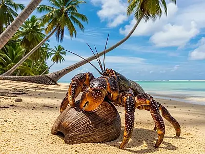 Caranguejo gigante dos coqueiros foi registrado novamente em ilha remota após um século.