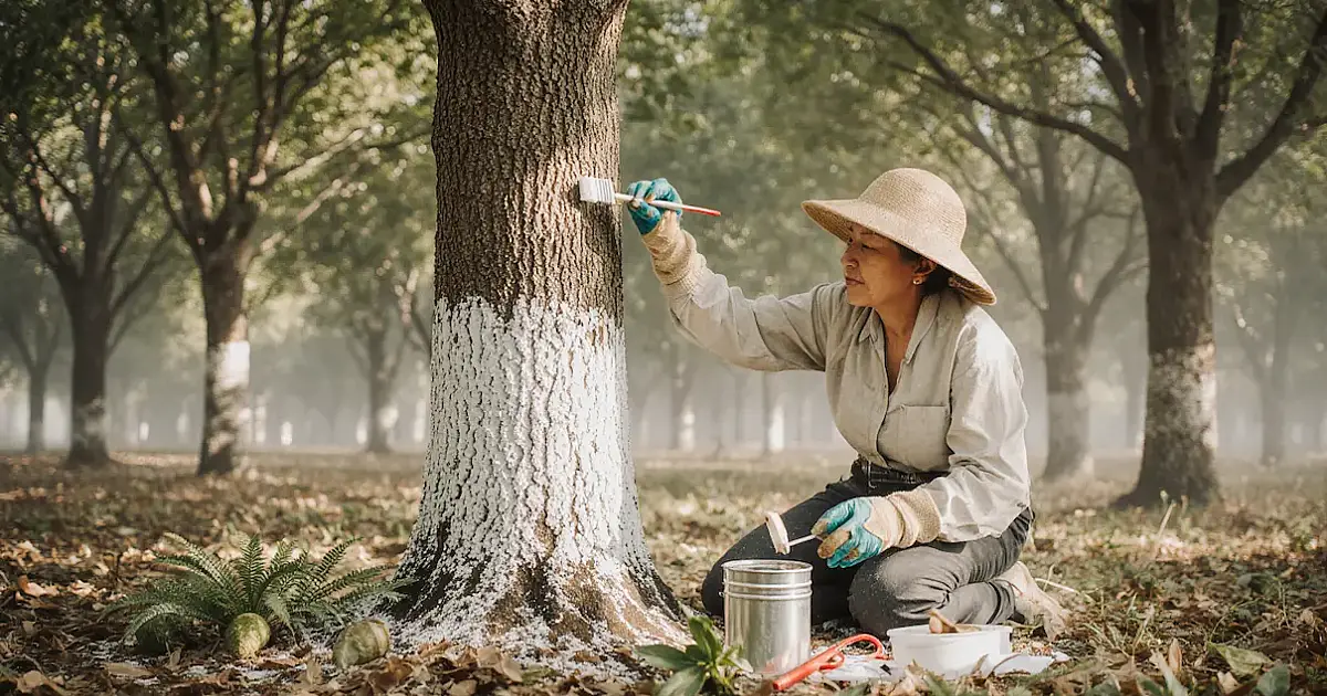 Jardineiros revelam por que estão pintando troncos de abacateiros de branco e o efeito surpreende