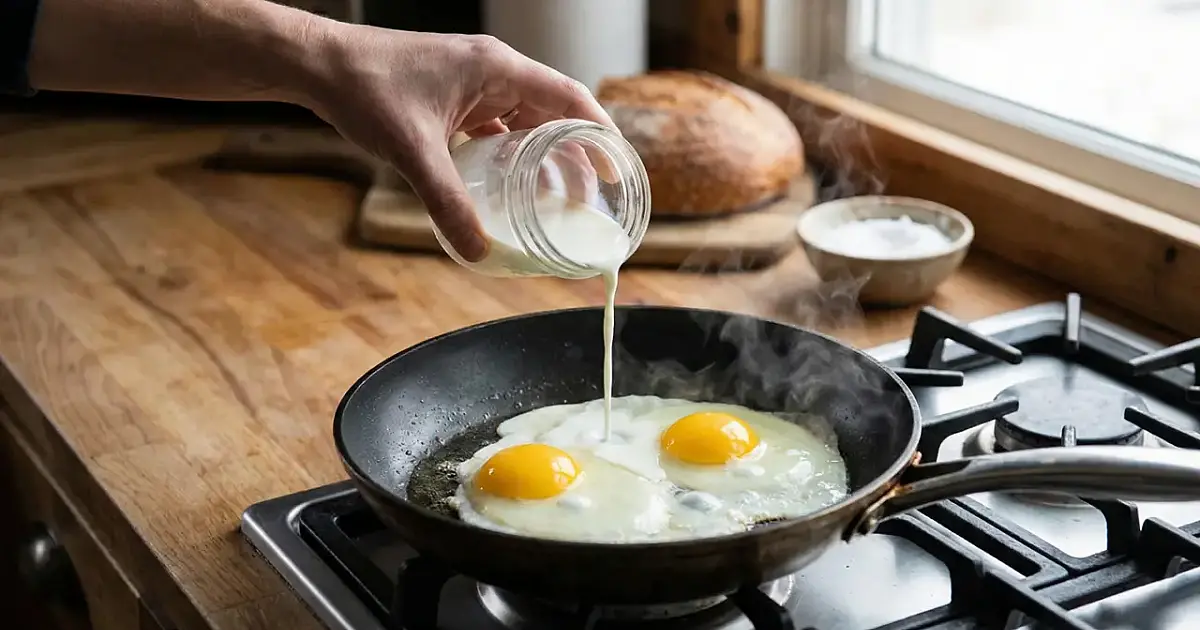 Leite na frigideira: o segredo do ovo frito perfeito