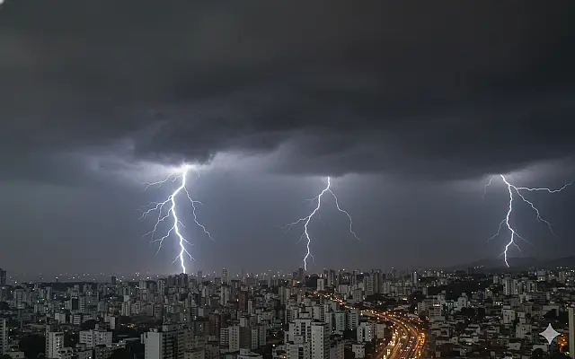 Minas Gerais enfrenta alerta de perigo para tempestades, rajadas de vento e granizo devido a ciclone.