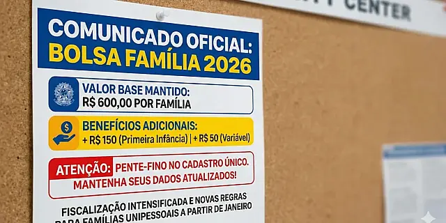 Entenda o comunicado do Bolsa Família para NIS 1 a 0: datas de pagamento em janeiro 2026.