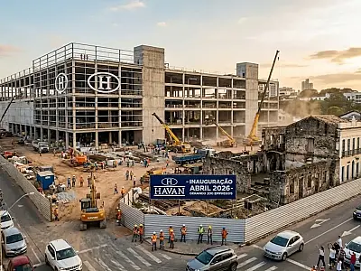 A Megaloja Havan avança em Blumenau com fachada adaptada ao estilo enxaimel, aprovada por IPHAN e FCC.