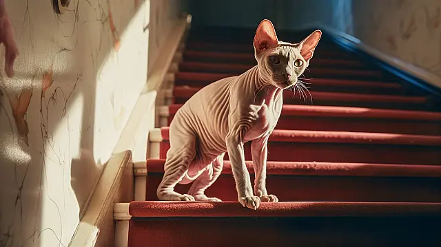 O gato Sphynx, famoso por não ter pelos.