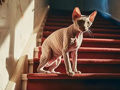 O gato Sphynx, famoso por não ter pelos.