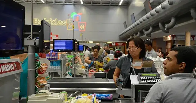 Caixa de supermercado.
