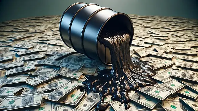 Barril de petróleo sobre dólares