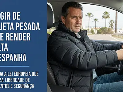 Dirigir com jaqueta pesada na Espanha rende multa de até 200 euros.