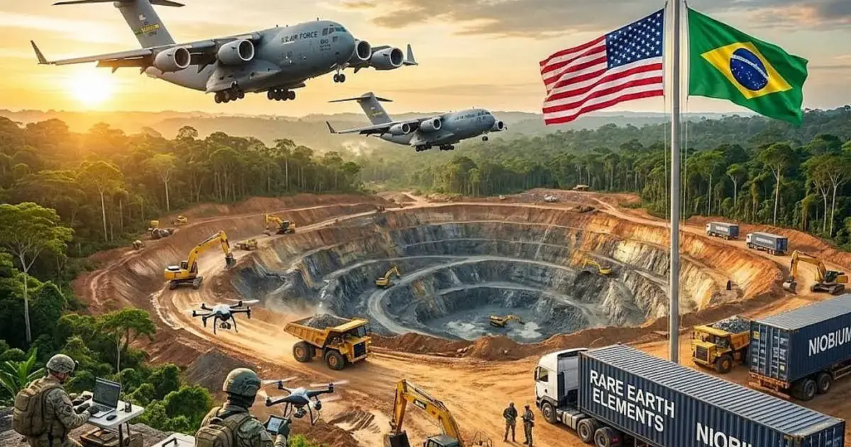 EUA miram Brasil como território estratégico após Venezuela e Groenlândia na disputa global por minerais críticos essenciais à tecnologia e defesa