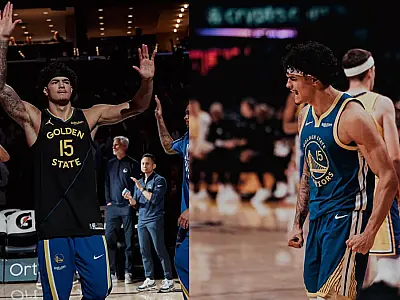 O brasileiro Gui Santos volta ao time titular dos Warriors, deixa Kevin Durant no chão.