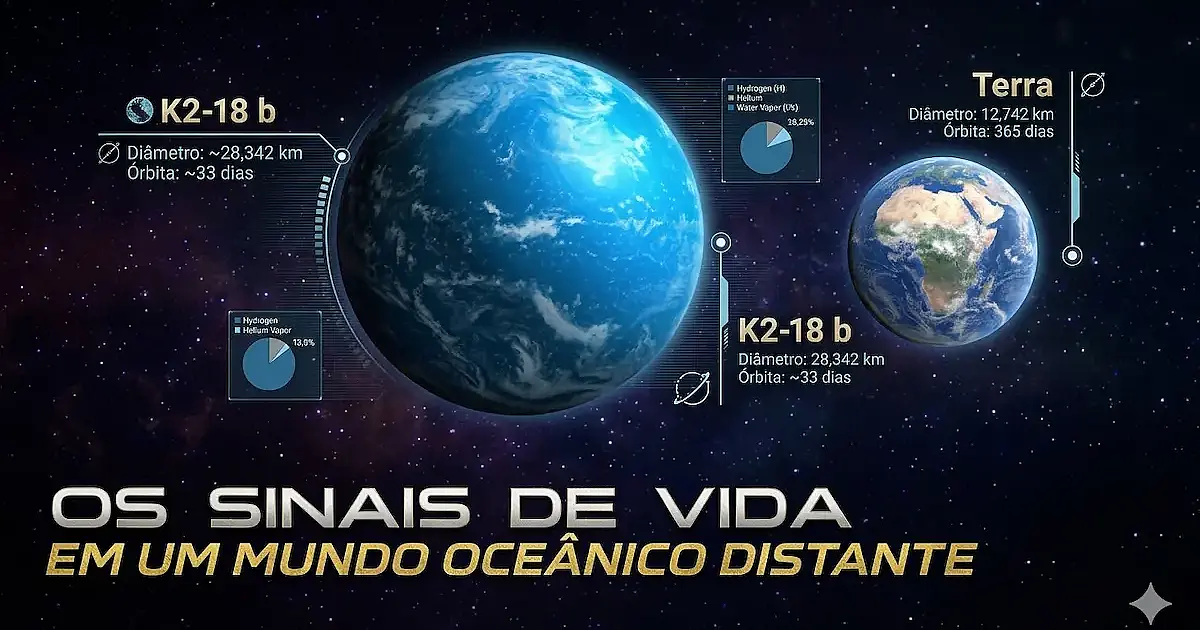 Astrônomos detectam possível sinal de vida no exoplaneta K2-18b com intensidade inédita