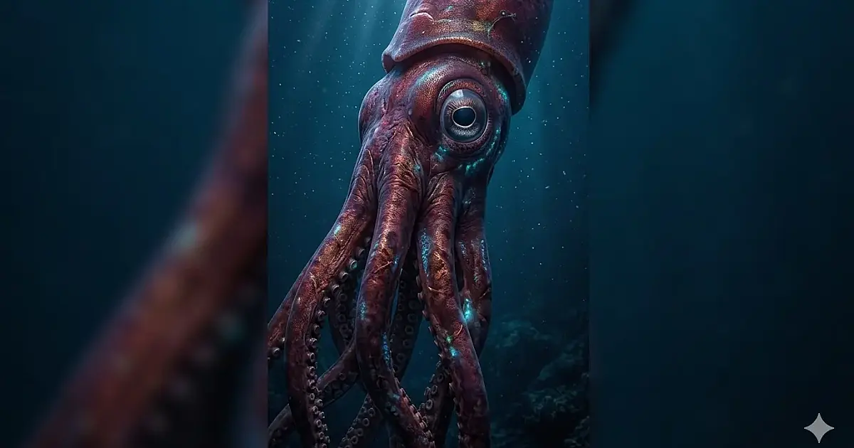 Cientistas registram pela primeira vez lula-colossal viva em seu habitat natural no Atlântico Sul