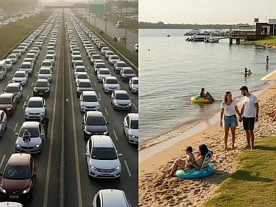 Balneários de água doce no interior oferecem infraestrutura completa e distância das filas da serra.