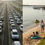 Praias de água doce viram refúgio para fugir do trânsito da Imigrantes