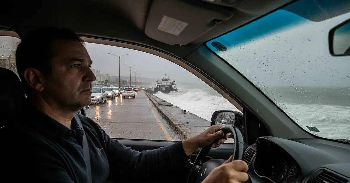Balsa Santos-Guarujá: Filas gigantescas e maré forte castigam motoristas neste feriado