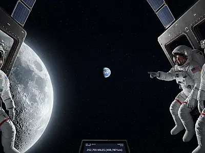 Astronautas a bordo da cápsula Orion registraram imagens inéditas da face oculta da Lua durante a quebra de recorde de distância.