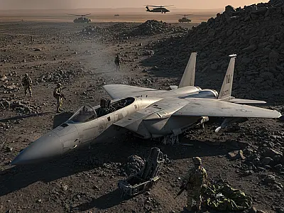 Caça F-15E Strike Eagle semelhante ao que foi abatido em território iraniano durante missão de combate.