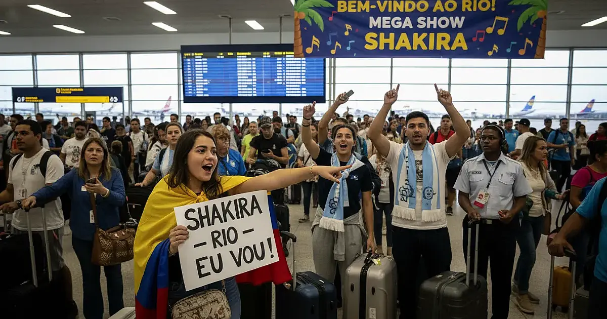 Efeito Shakira: Galeão espera 314 mil passageiros e reforça operação para megashow no Rio