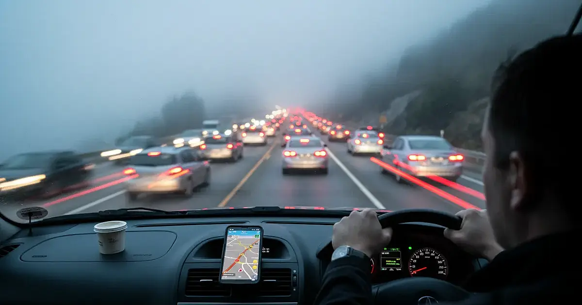 Trânsito lento na subida da serra exige paciência do motorista