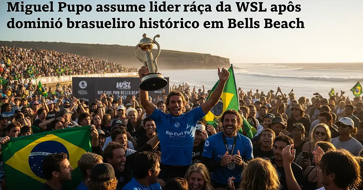 Miguel Pupo assume liderança da WSL após domínio brasileiro histórico em Bells Beach