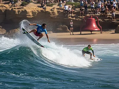 Italo Ferreira e Gabriel Medina duelaram em condições desafiadoras em Bells Beach. Foto: WSL / Divulgação