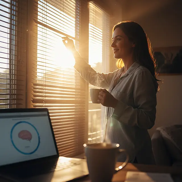 Pesquisas indicam que 10 minutos de luz natural pela manhã podem ser mais eficazes que a cafeína para a clareza mental.
