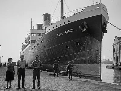 O Raul Soares atracado no Porto de Santos em 1964: símbolo da repressão política.