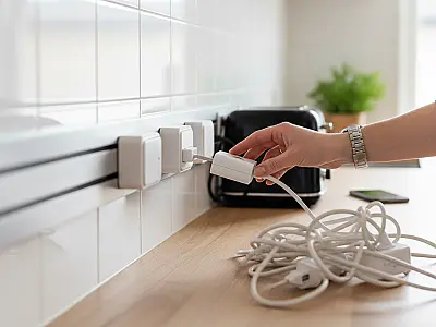 Tecnologia modular permite deslizar tomadas conforme a necessidade, garantindo flexibilidade e segurança contra curtos-circuitos.