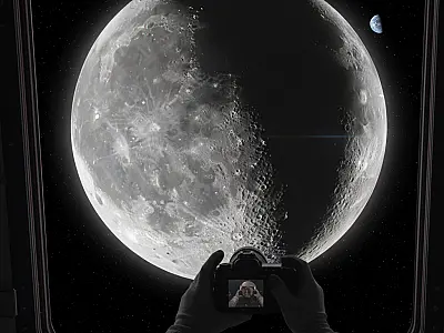 Tripulação da missão Artemis 2 registra a curvatura da Lua e a Bacia Oriental em imagem histórica.