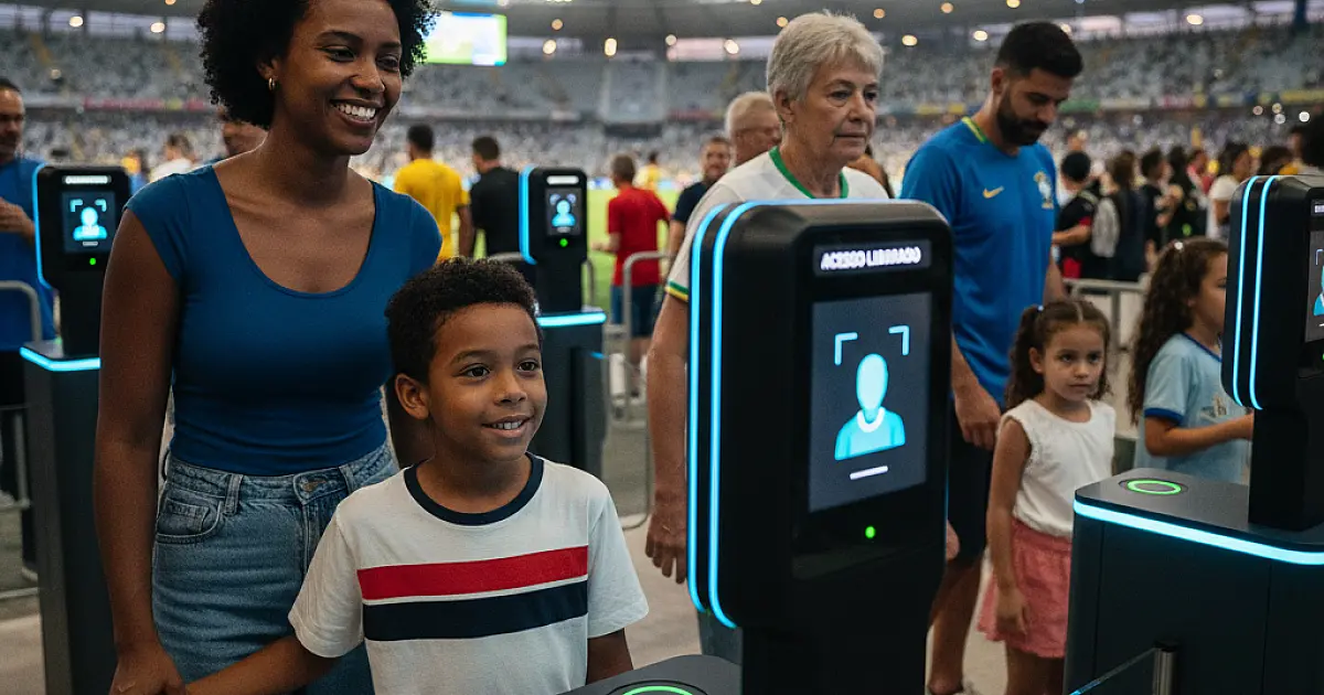 Biometria facial nos estádios: a tecnologia que está trazendo as famílias de volta ao futebol