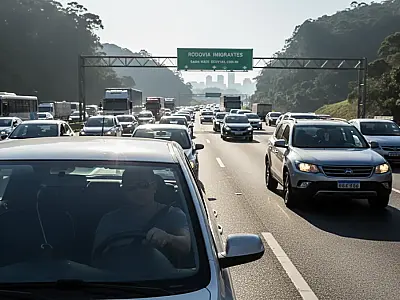 Trânsito na Anchieta-Imigrantes: subida para SP já apresenta lentidão nesta sexta