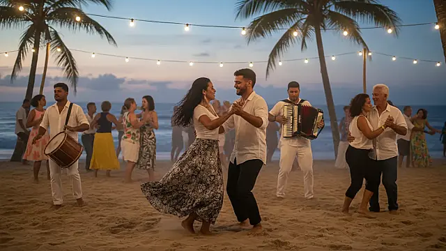 O Festival Forró na Ilha une o ritmo tradicional da sanfona com o cenário paradisíaco do litoral norte paulista.