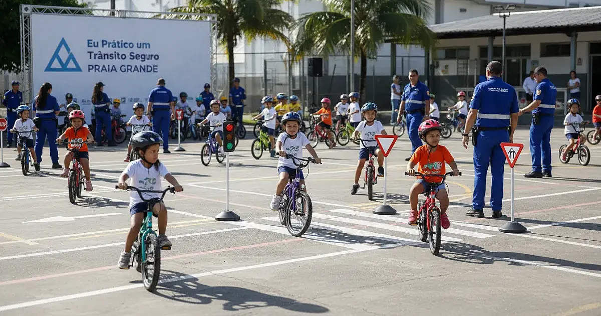 Educação no guidão: Praia Grande mobiliza 2,5 mil alunos para um trânsito mais humano