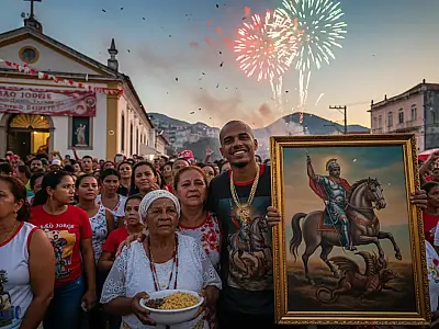 Fieis celebram o Dia de São Jorge com alvoradas e procissões em todo o país. Foto: Agência Brasil