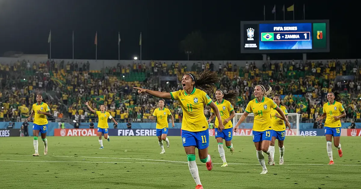 Seleção Brasileira feminina aplica goleada de 6 a 1 na Zâmbia e mantém 100% na Fifa Series