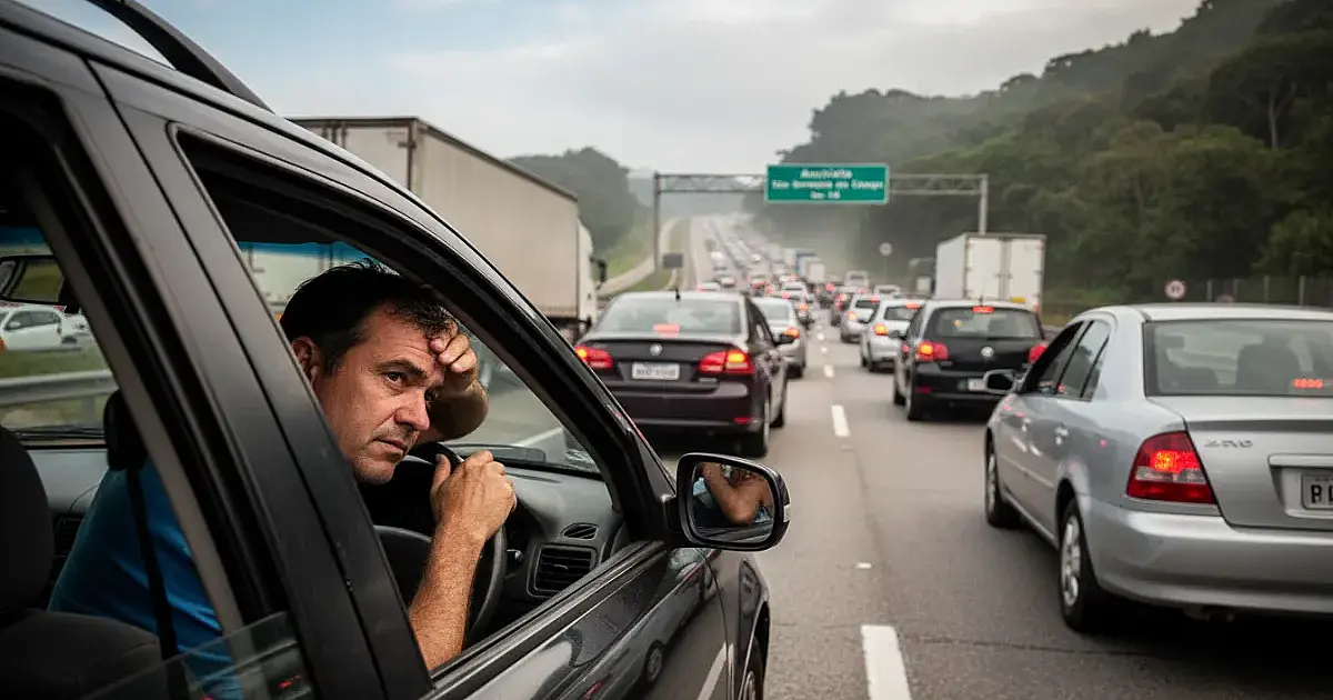 Anchieta-Imigrantes registra 13 km de trânsito em reflexo tardio do feriado