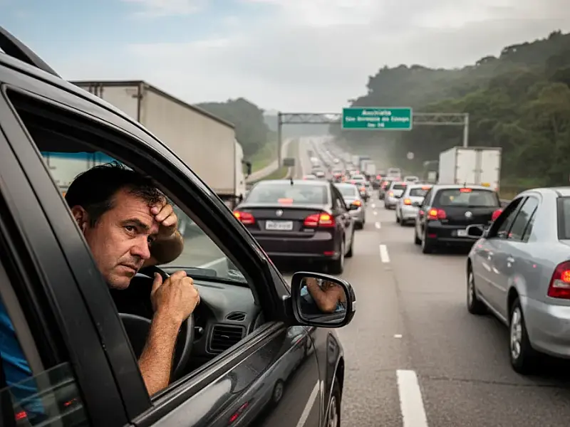 Anchieta-Imigrantes registra 13 km de trânsito em reflexo tardio do feriado