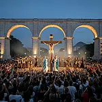 Auto da Paixão de Cristo nos Arcos da Lapa: Caio Blat e Vanessa Gerbelli protagonizam 48ª edição