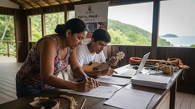 Sede da Secretaria de Cultura de Ilhabela, centro do fomento cultural e inscrições para a PNAB.