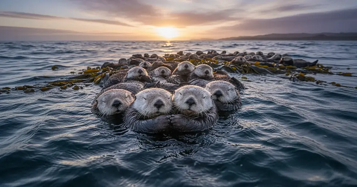 Além do encanto: o segredo vital por trás das lontras que dormem de mãos dadas
