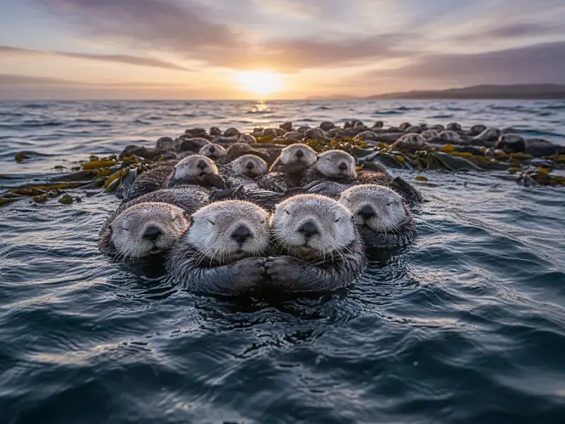 Além do encanto: o segredo vital por trás das lontras que dormem de mãos dadas