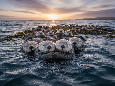 As lontras marinhas utilizam o entrelaçamento das patas para evitar a deriva durante o sono.