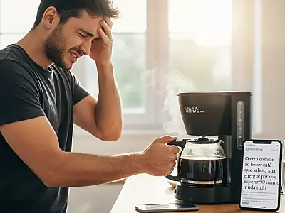 Esperar o momento certo para o café otimiza a energia natural do corpo e evita a fadiga vespertina.