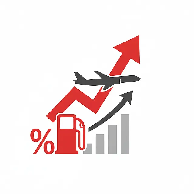 Aeronaves no pátio de aeroporto; aumento do combustível eleva custos operacionais do setor.