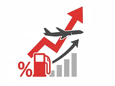 Aeronaves no pátio de aeroporto; aumento do combustível eleva custos operacionais do setor.