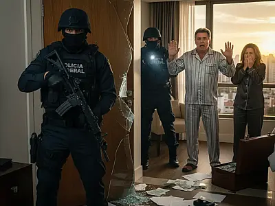 Agentes da Polícia Federal em operação contra crimes financeiros e corrupção administrativa.