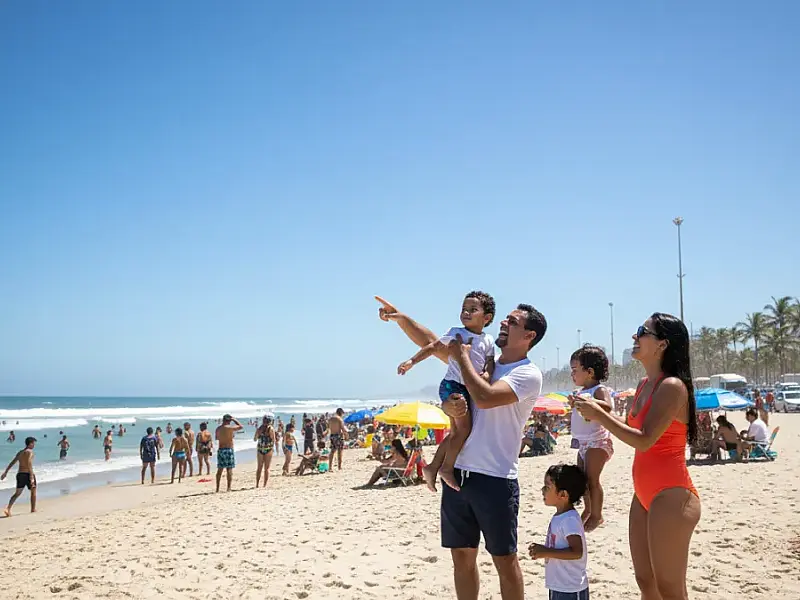 Sol e calor: Litoral de SP terá fim de semana perfeito para praia com céu limpo