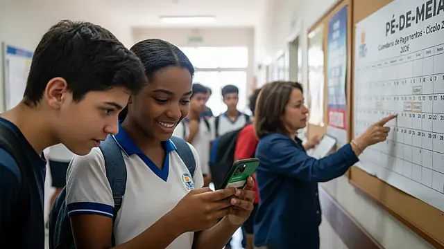 Estudantes da rede pública recebem incentivo financeiro do programa federal Pé-de-Meia diretamente no app Caixa Tem.