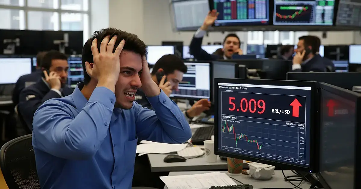 Dólar volta a superar R$ 5 e Bolsa despenca com crise política e risco fiscal