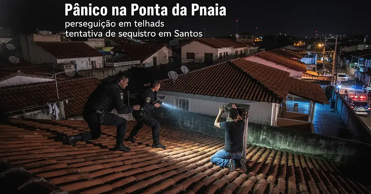 Pânico na Ponta da Praia: perseguição em telhados termina com presos após tentativa de sequestro em Santos