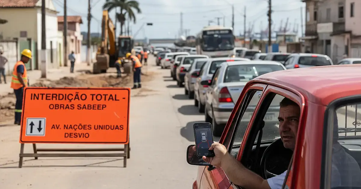 Obras na Avenida Nações Unidas em São Vicente: saiba como evitar o trânsito